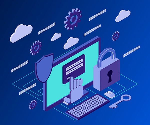 3D graphic illustrating employee cybersecurity awareness training